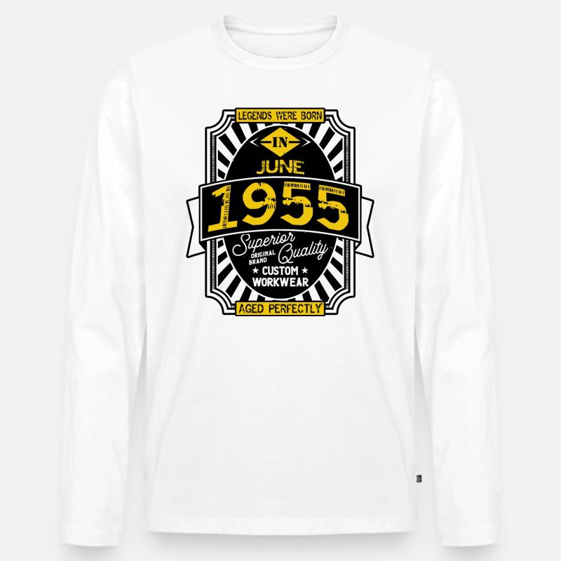 1955 JUNI - Männer Premium Bio Langarmshirt - Weiß