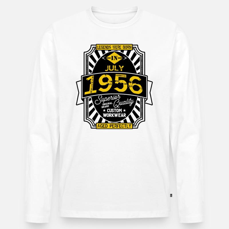 1956 JULI - Männer Premium Bio Langarmshirt - Weiß