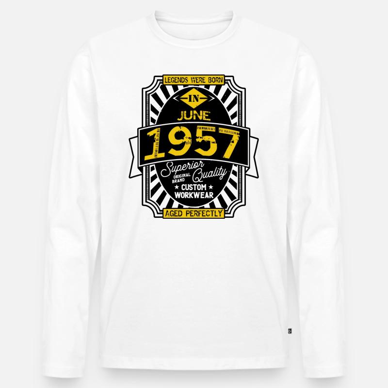 1957 JUNI - Männer Premium Bio Langarmshirt - Weiß