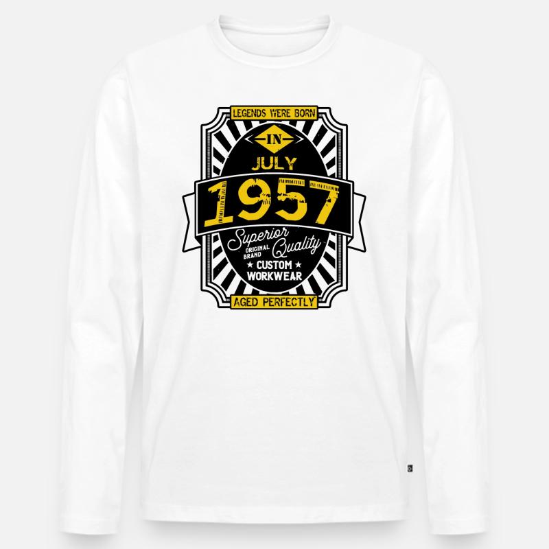 1957 JULI - Männer Premium Bio Langarmshirt - Weiß