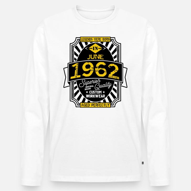 JUNI 1962 - Männer Premium Bio Langarmshirt - Weiß