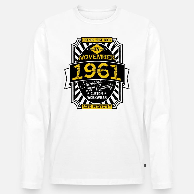 NOVEMBER 1961 - Männer Premium Bio Langarmshirt - Weiß