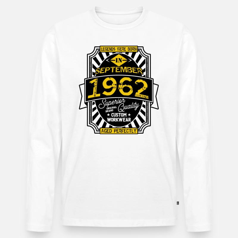 SEPTEMBER 1962 - Männer Premium Bio Langarmshirt - Weiß