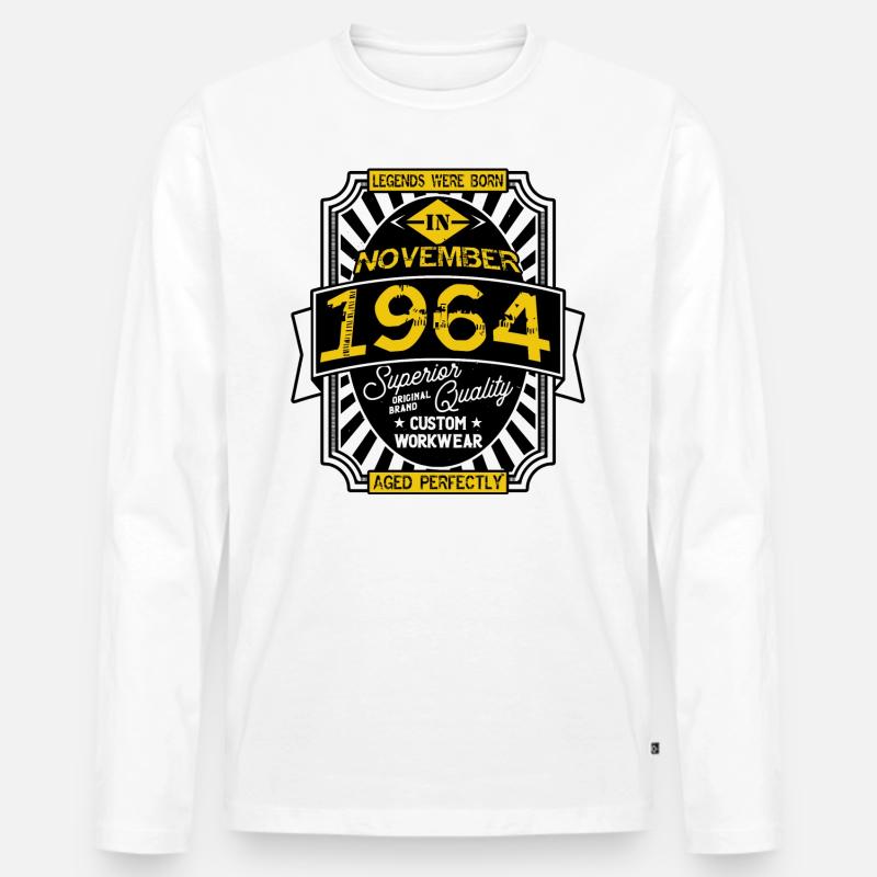 NOVEMBER 1964 - Männer Premium Bio Langarmshirt - Weiß