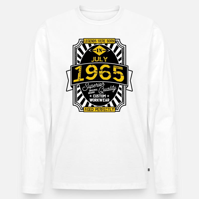 1965 JULI - Männer Premium Bio Langarmshirt - Weiß