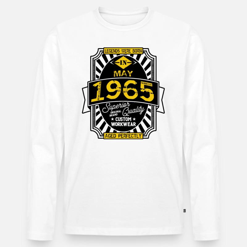 MAI 1965 - Männer Premium Bio Langarmshirt - Weiß