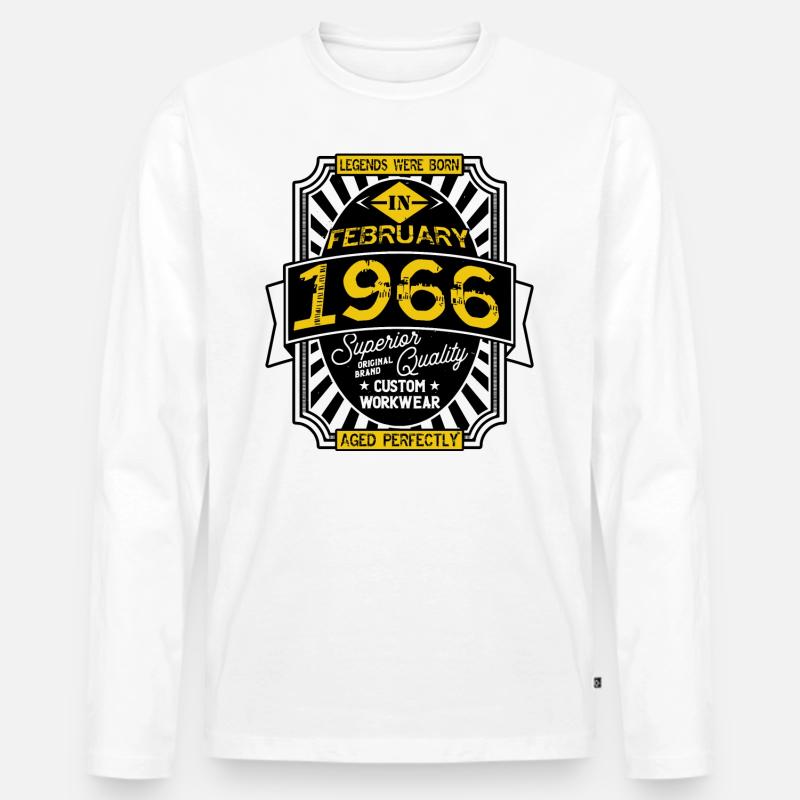 FEBRUAR 1966 - Männer Premium Bio Langarmshirt - Weiß