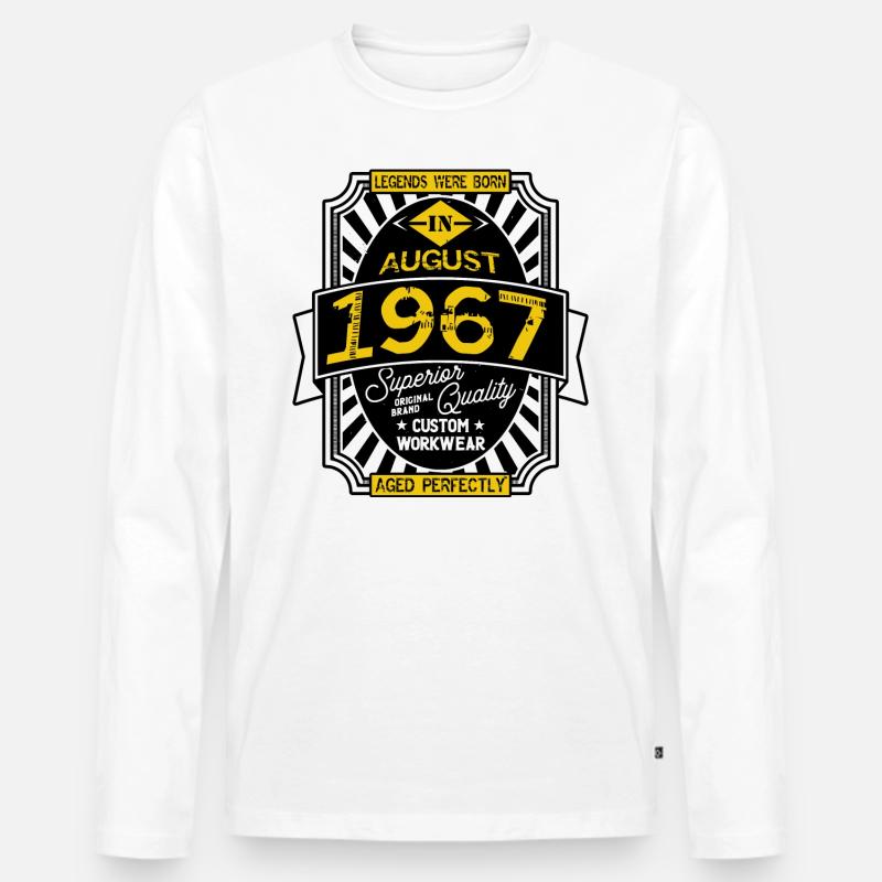 AUGUST 1967 - Männer Premium Bio Langarmshirt - Weiß