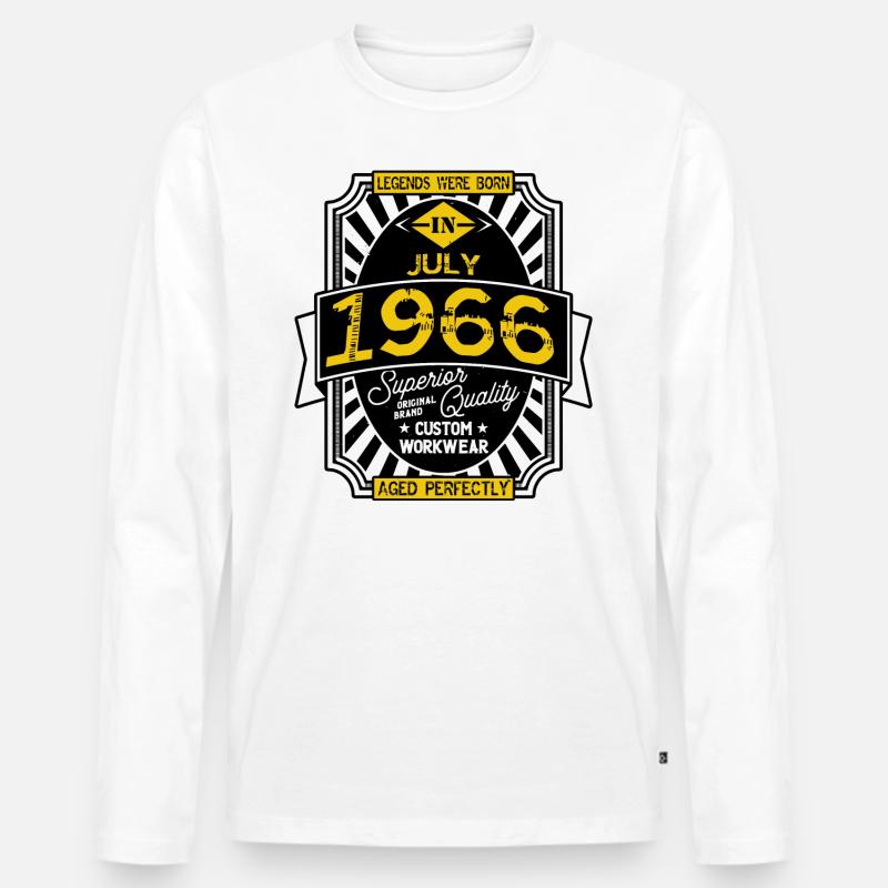 1966 JULI - Männer Premium Bio Langarmshirt - Weiß