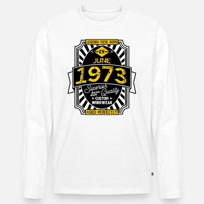 JUNI 1973 - Männer Premium Bio Langarmshirt - Weiß