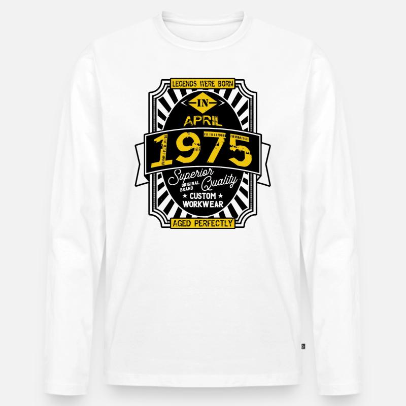 1975 APRIL - Männer Premium Bio Langarmshirt - Weiß
