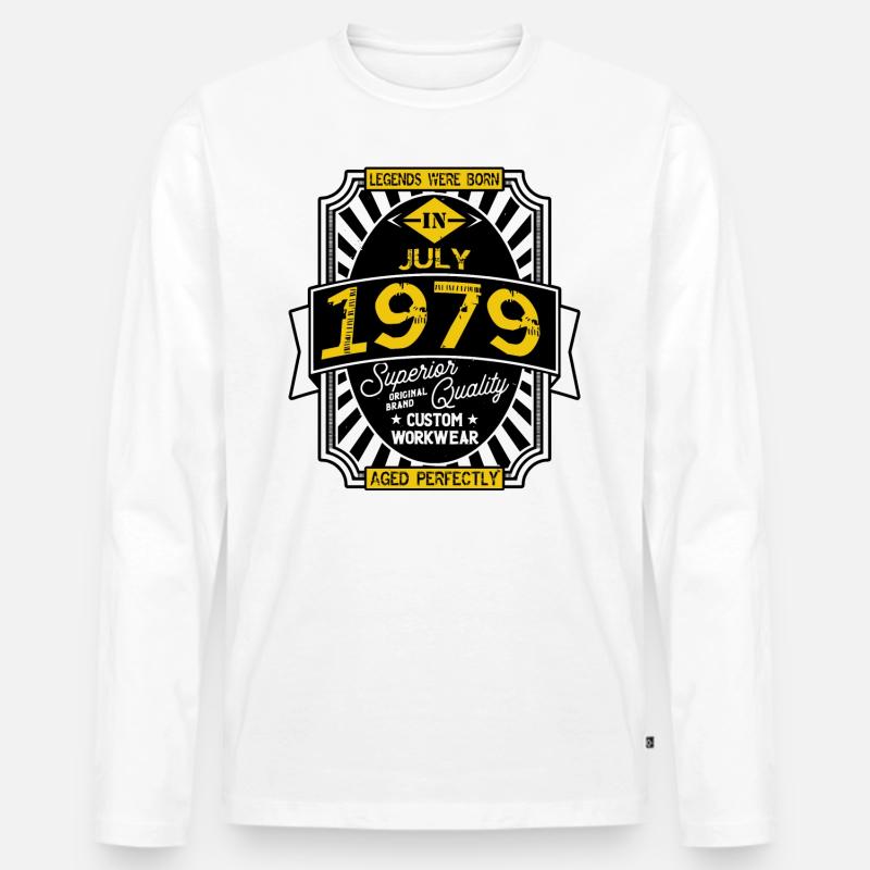 1979 JULI - Männer Premium Bio Langarmshirt - Weiß