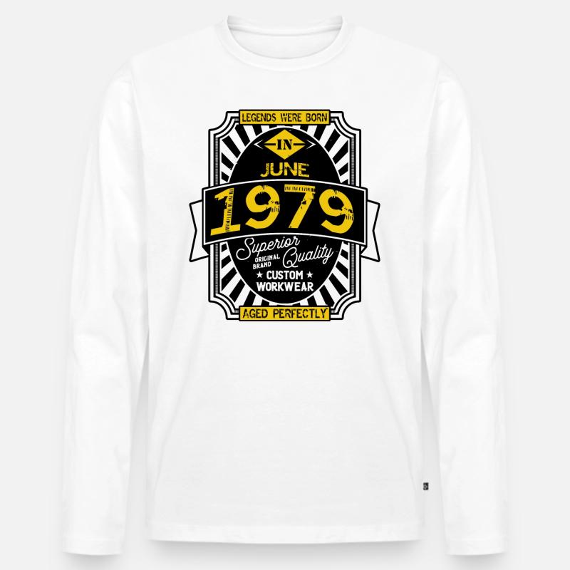 JUNI 1979 - Männer Premium Bio Langarmshirt - Weiß