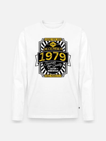 1979 DECEMBER - T-shirt manches longues Premium bio Homme - blanc
