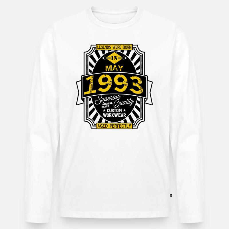 MAI 1993 - Männer Premium Bio Langarmshirt - Weiß