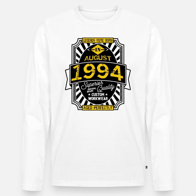 AUGUST 1994 - Männer Premium Bio Langarmshirt - Weiß