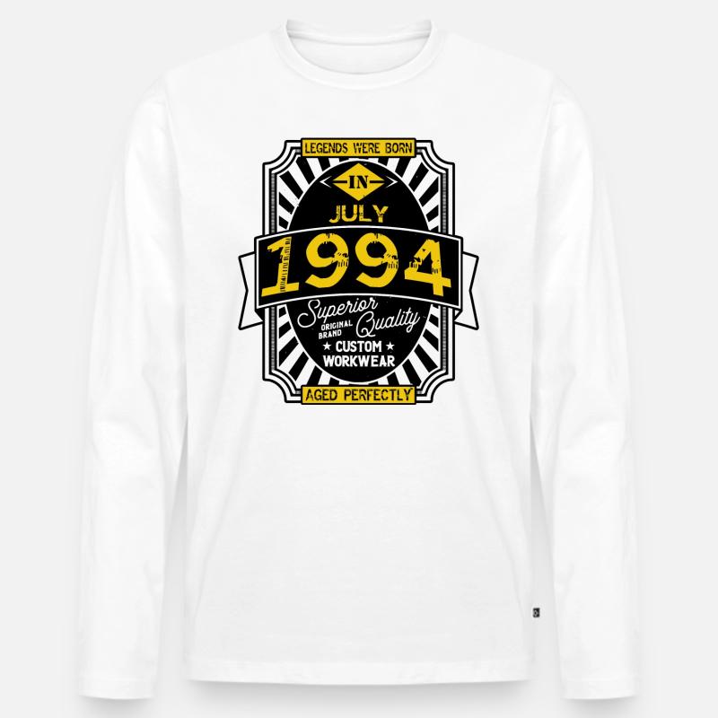 1994 JULI - Männer Premium Bio Langarmshirt - Weiß