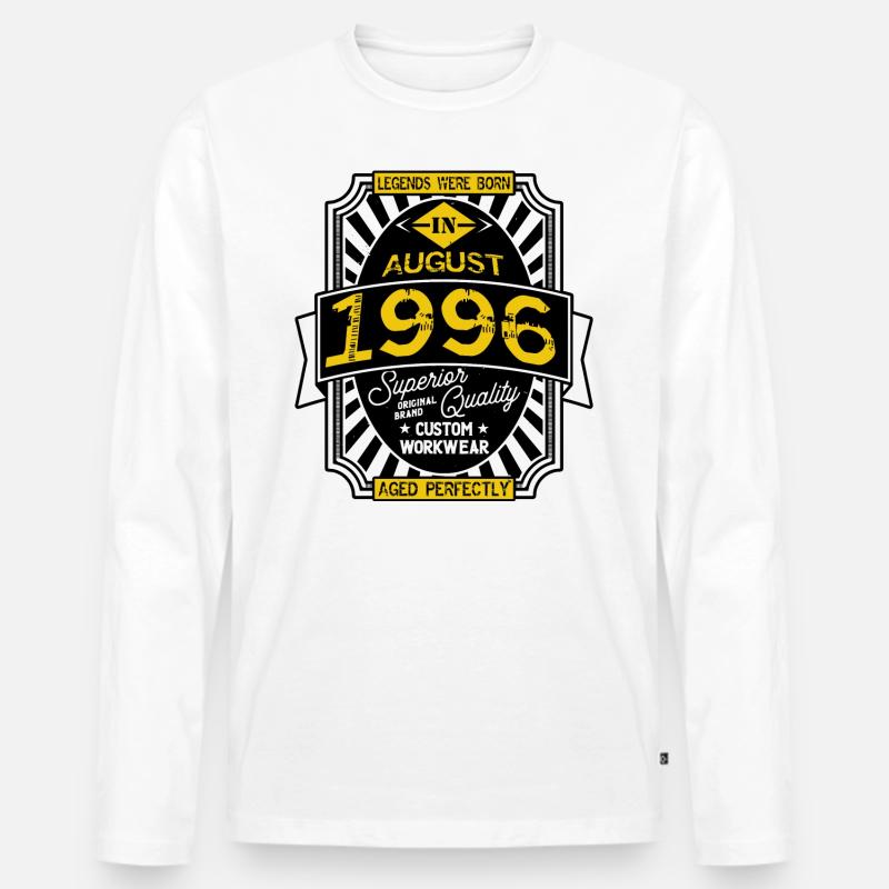 AUGUST 1996 - Männer Premium Bio Langarmshirt - Weiß