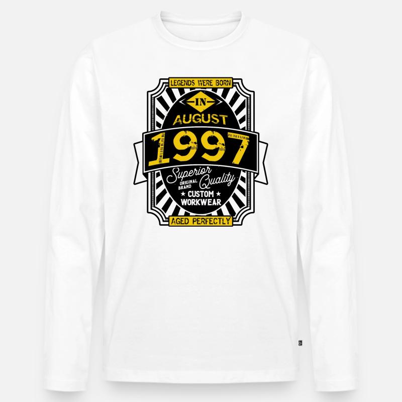 AUGUST 1997 - Männer Premium Bio Langarmshirt - Weiß