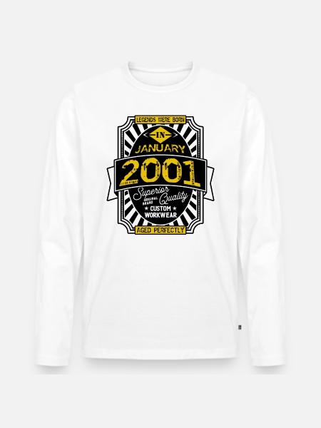 2001 JANUARY - T-shirt manches longues Premium bio Homme - blanc