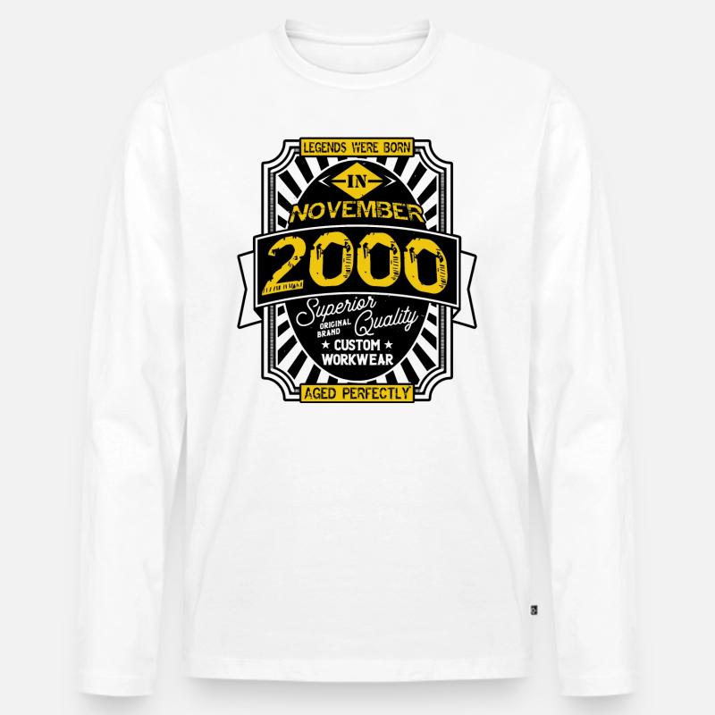 NOVEMBER 2000 - Männer Premium Bio Langarmshirt - Weiß