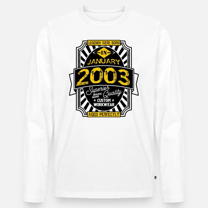 JANUAR 2003 - Männer Premium Bio Langarmshirt - Weiß