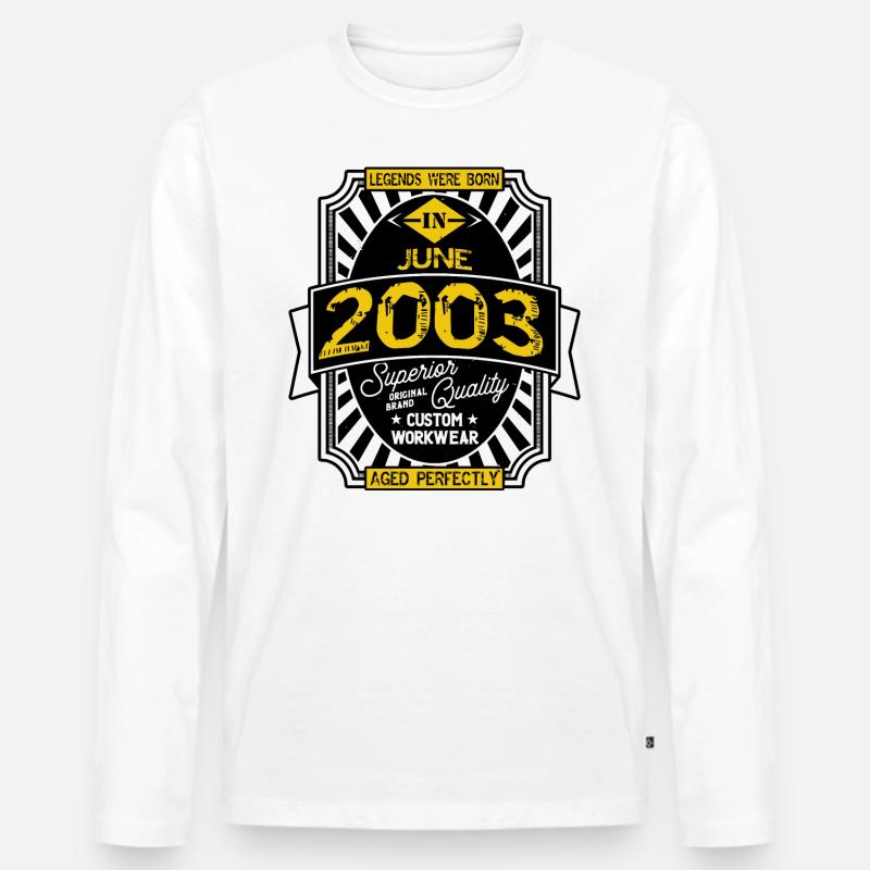 JUNI 2003 - Männer Premium Bio Langarmshirt - Weiß