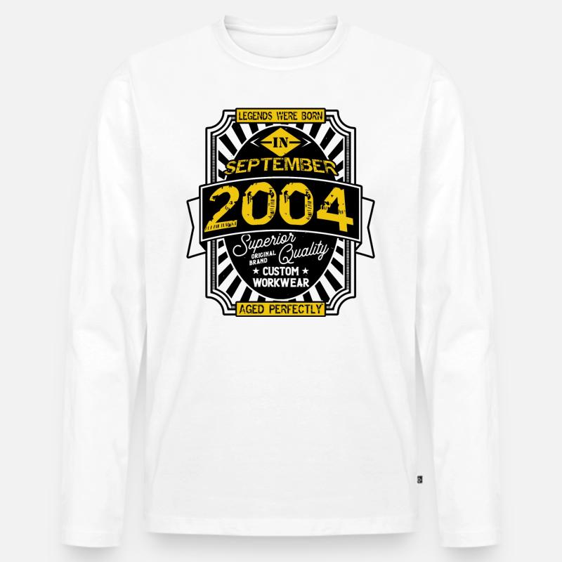 SEPTEMBER 2004 - Männer Premium Bio Langarmshirt - Weiß