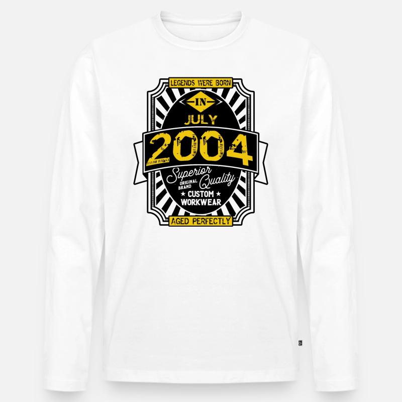 2004 JULI - Männer Premium Bio Langarmshirt - Weiß