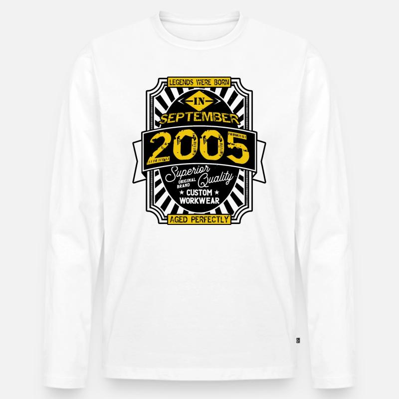 SEPTEMBER 2005 - Männer Premium Bio Langarmshirt - Weiß