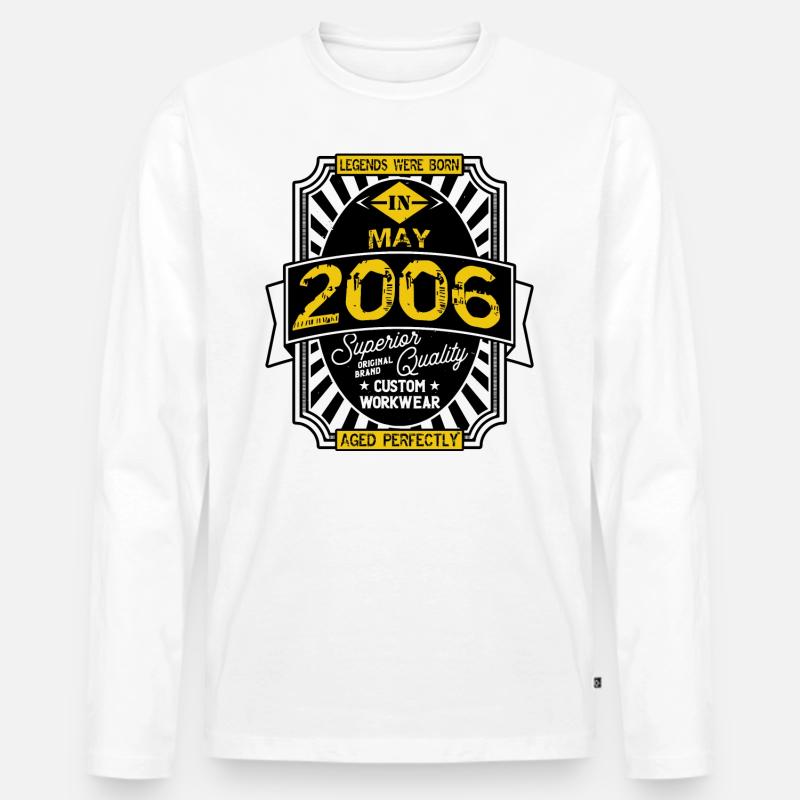 2006 MAI - Männer Premium Bio Langarmshirt - Weiß