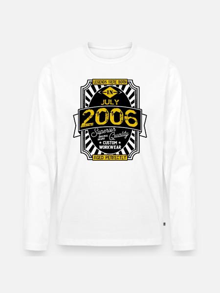 2006 JULY - Men's Premium Organic Long Sleeve Shirt - white