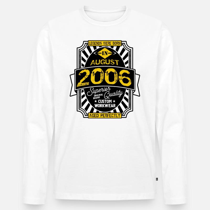 AUGUST 2006 - Männer Premium Bio Langarmshirt - Weiß
