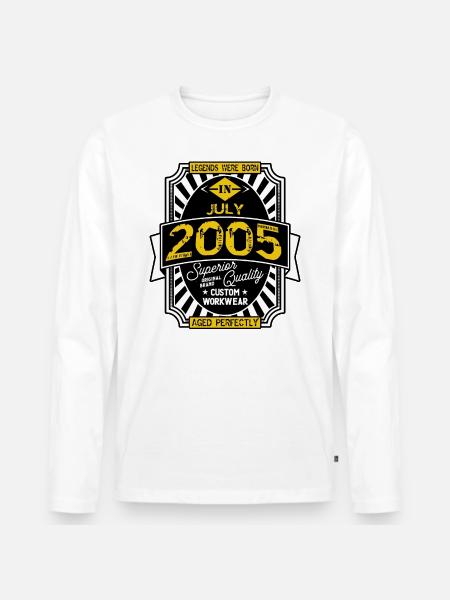 2005 JULY - Men's Premium Organic Long Sleeve Shirt - white