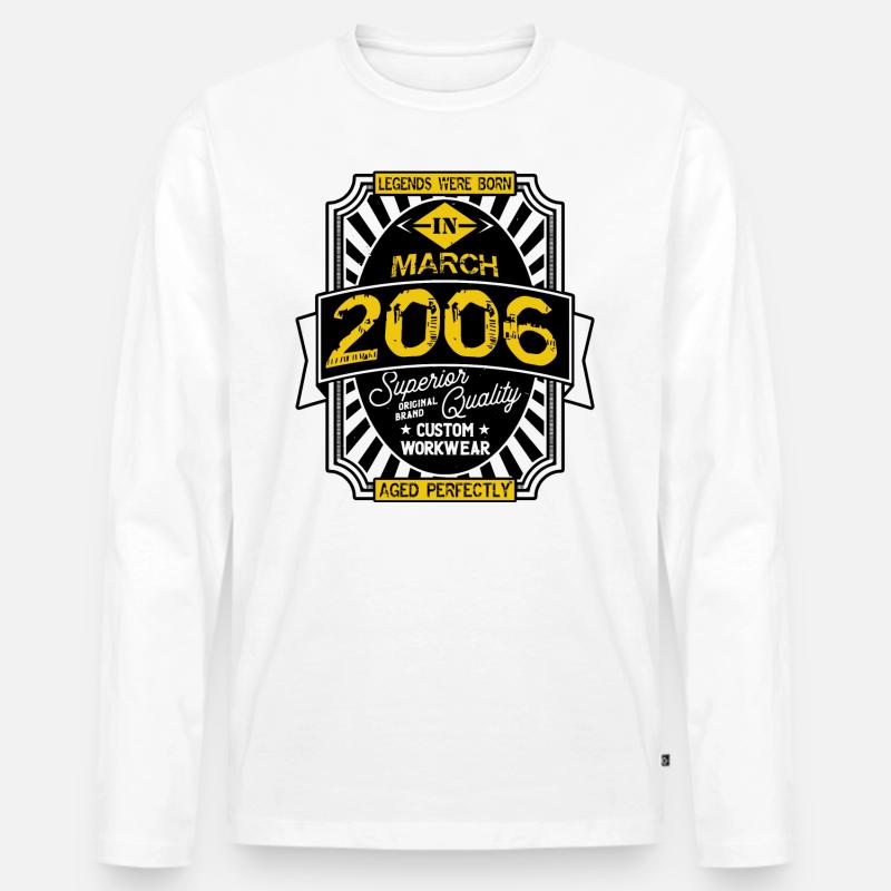 2006 MÄRZ - Männer Premium Bio Langarmshirt - Weiß
