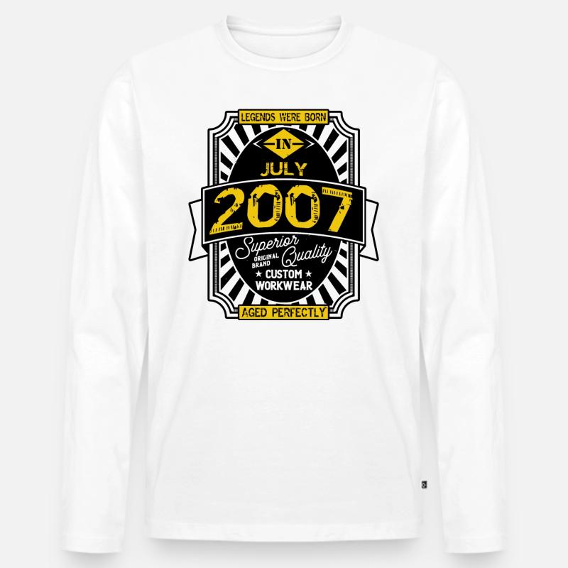 2007 JULI - Männer Premium Bio Langarmshirt - Weiß