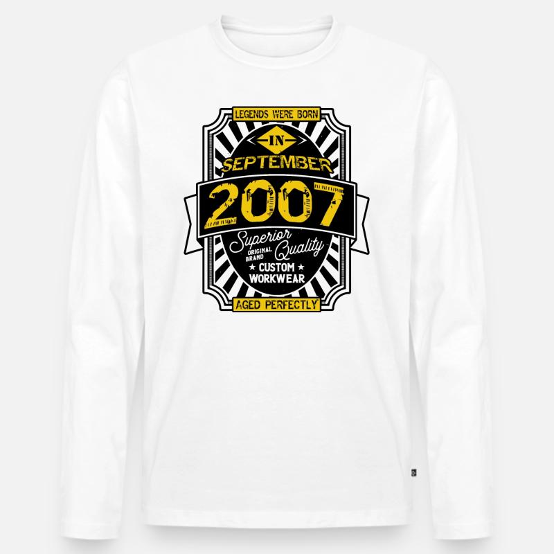 SEPTEMBER 2007 - Männer Premium Bio Langarmshirt - Weiß