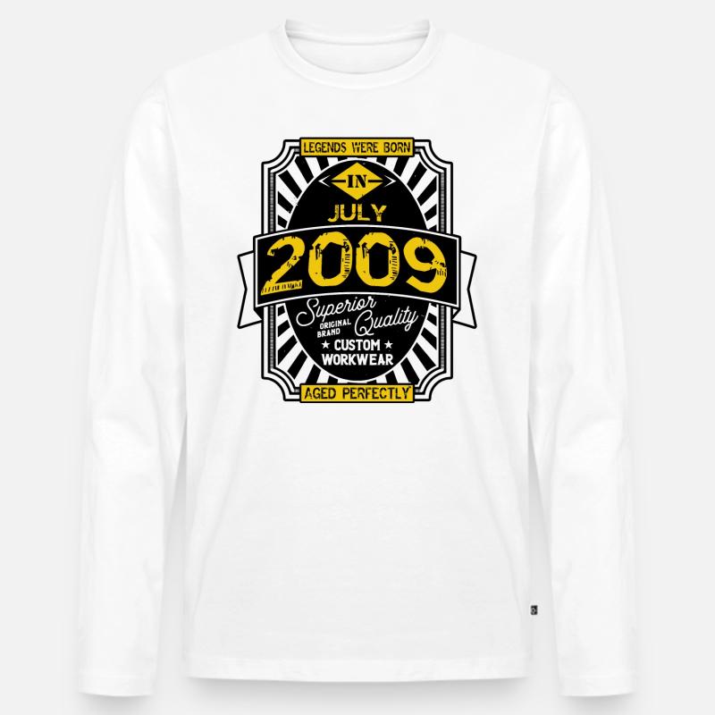 2009 JULI - Männer Premium Bio Langarmshirt - Weiß