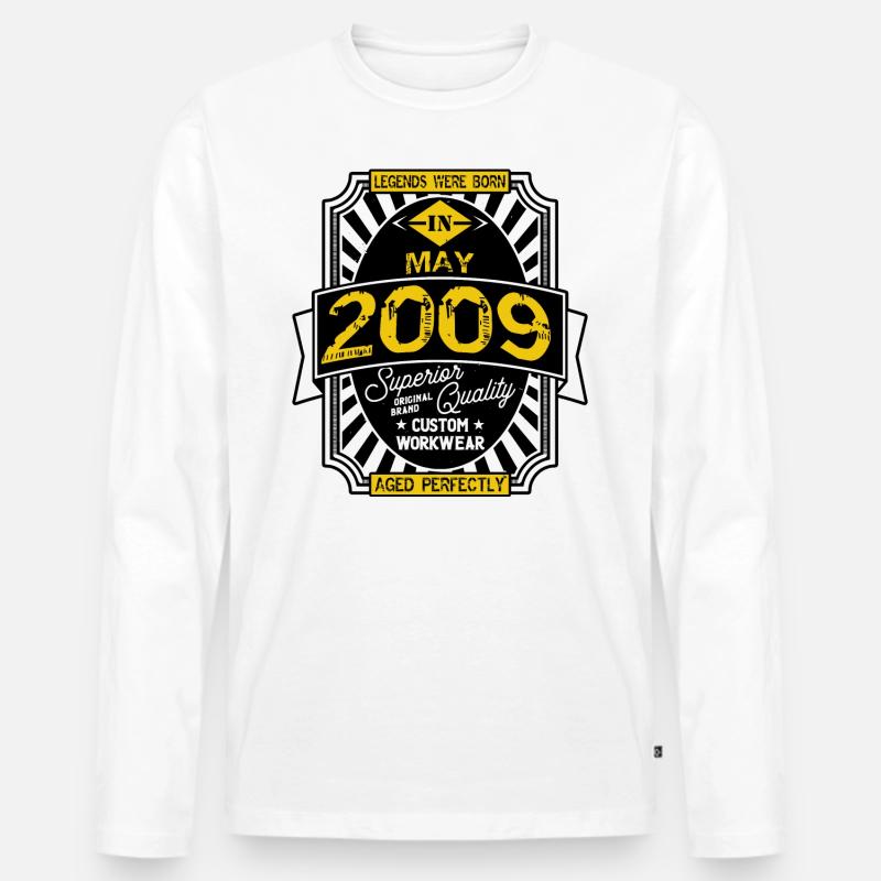 2009 MAI - Männer Premium Bio Langarmshirt - Weiß