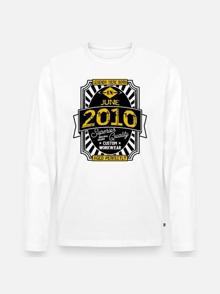2010 JUNE - Men's Premium Organic Long Sleeve Shirt - white