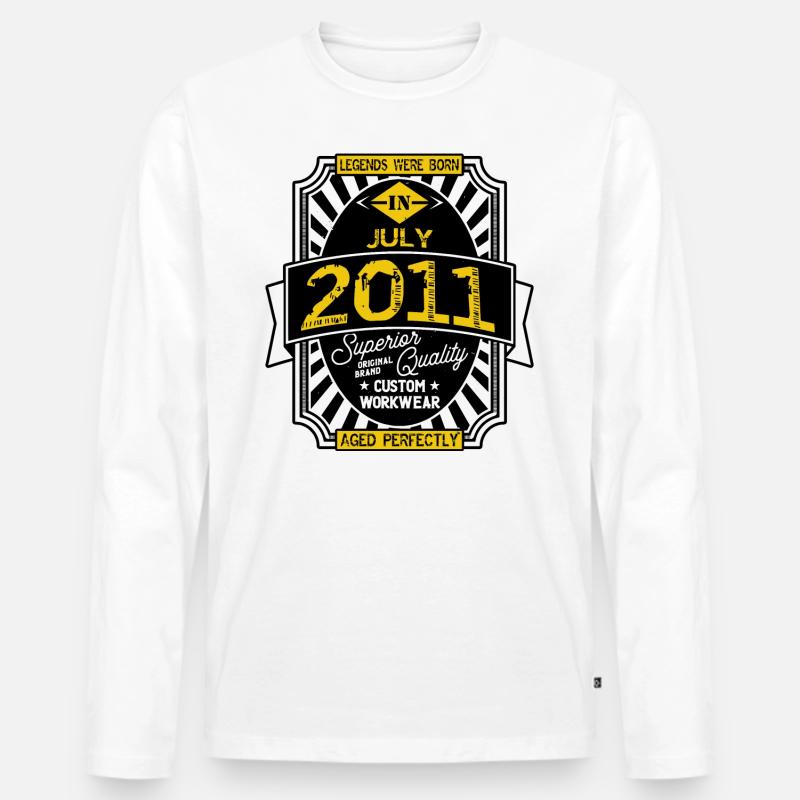 2011 JULI - Männer Premium Bio Langarmshirt - Weiß