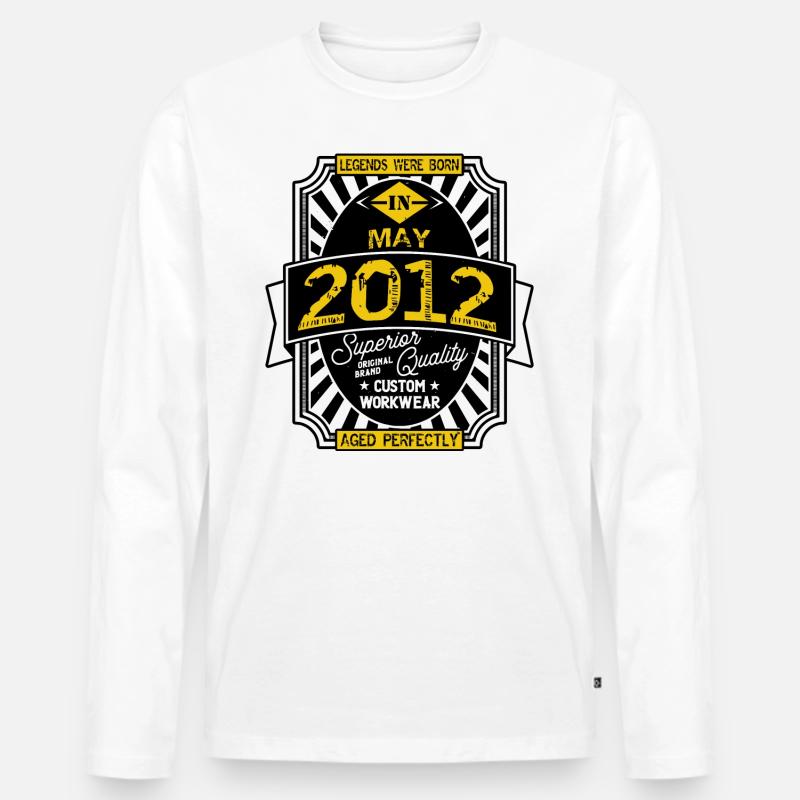 2012 MAI - Männer Premium Bio Langarmshirt - Weiß