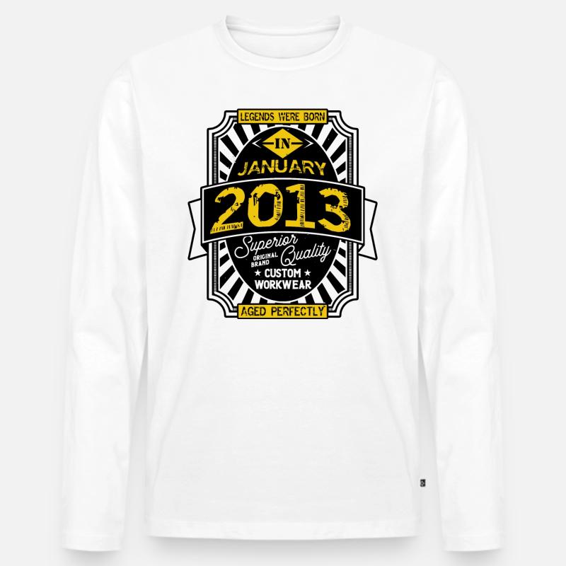 2013 JANUAR - Männer Premium Bio Langarmshirt - Weiß