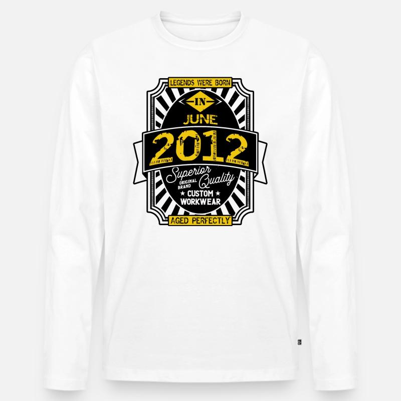 2012 JUNI - Männer Premium Bio Langarmshirt - Weiß