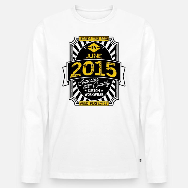 2015 JUNI - Männer Premium Bio Langarmshirt - Weiß