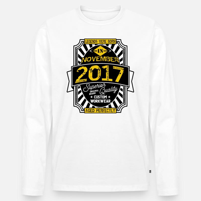 NOVEMBER 2017 - Männer Premium Bio Langarmshirt - Weiß