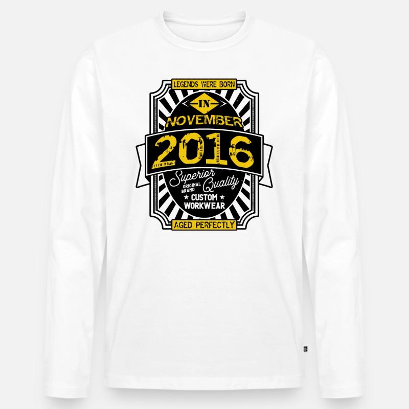 NOVEMBER 2016 - Männer Premium Bio Langarmshirt - Weiß