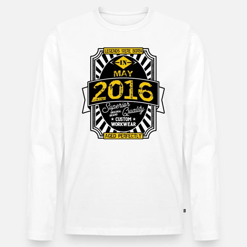 2016 MAI - Männer Premium Bio Langarmshirt - Weiß