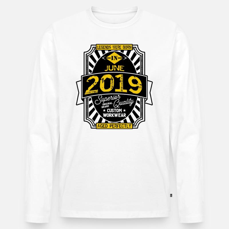 2019 JUNI - Männer Premium Bio Langarmshirt - Weiß
