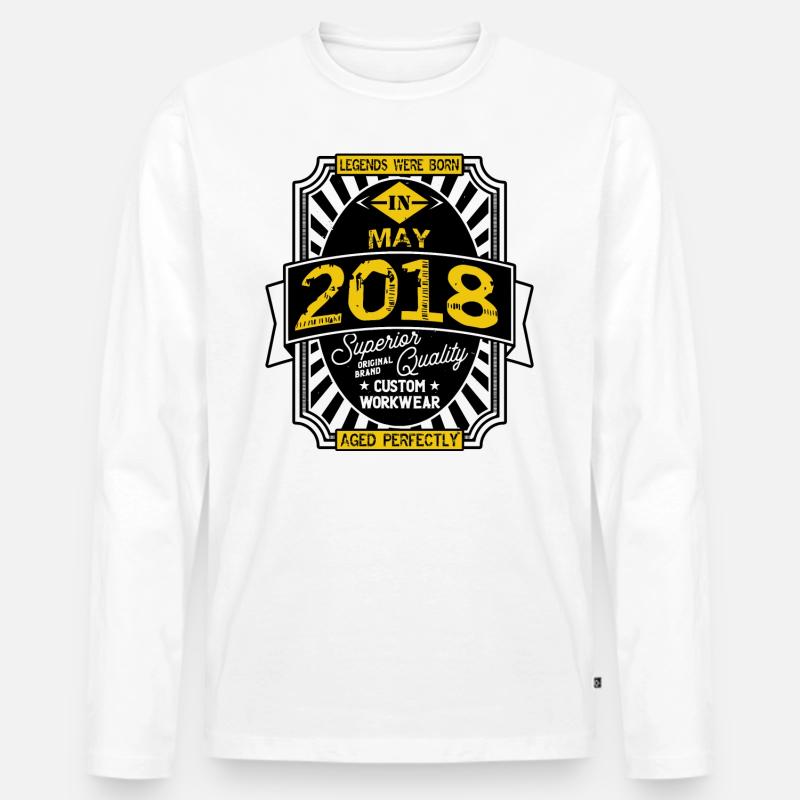 2018 MAI - Männer Premium Bio Langarmshirt - Weiß